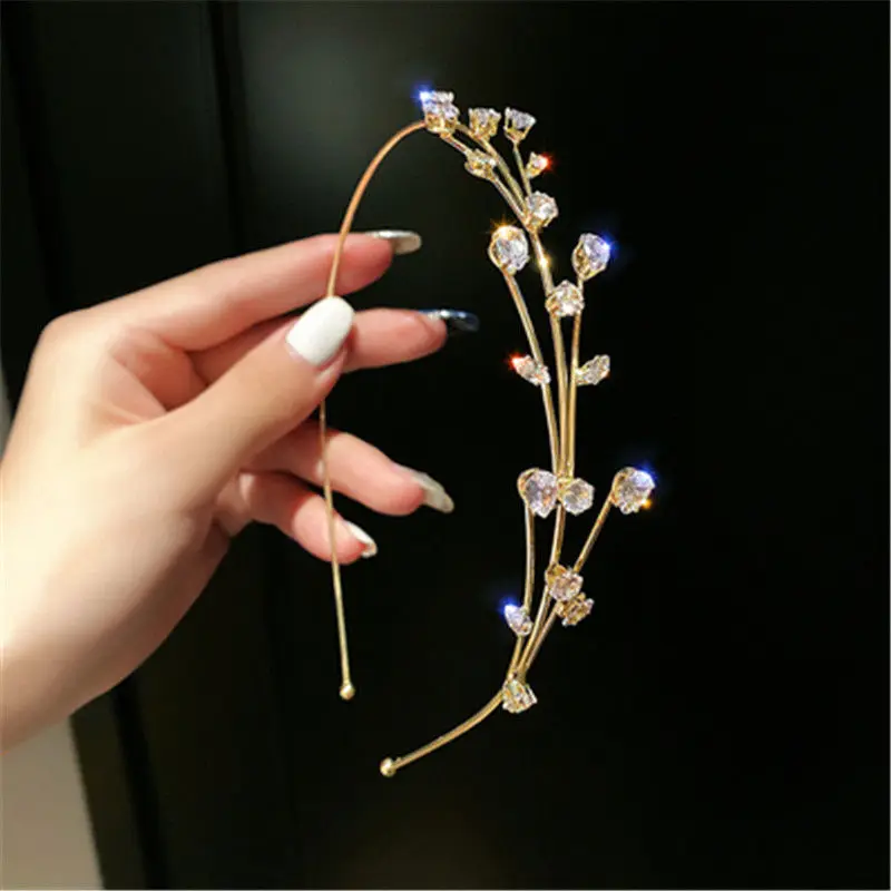 

Rhinestone Willow Branch Thin Headband for Women Forest Style Outdoor Daily Use Premium Lightweight Comfortable Non Slip