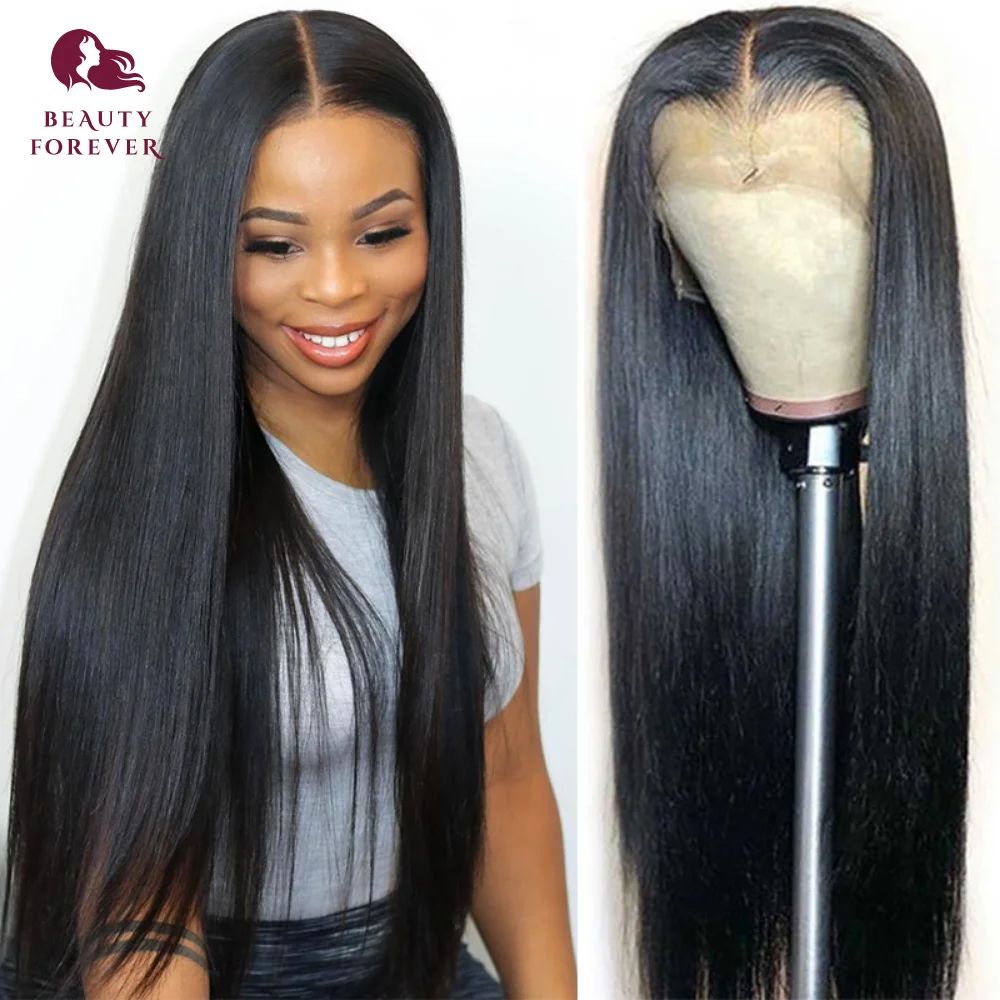 Beautyforever Glueless Straight Human Hair Wig Preplucked 13x4 Lace Front Human Hair Wig Brazilian 5x5 HD Lace Wig