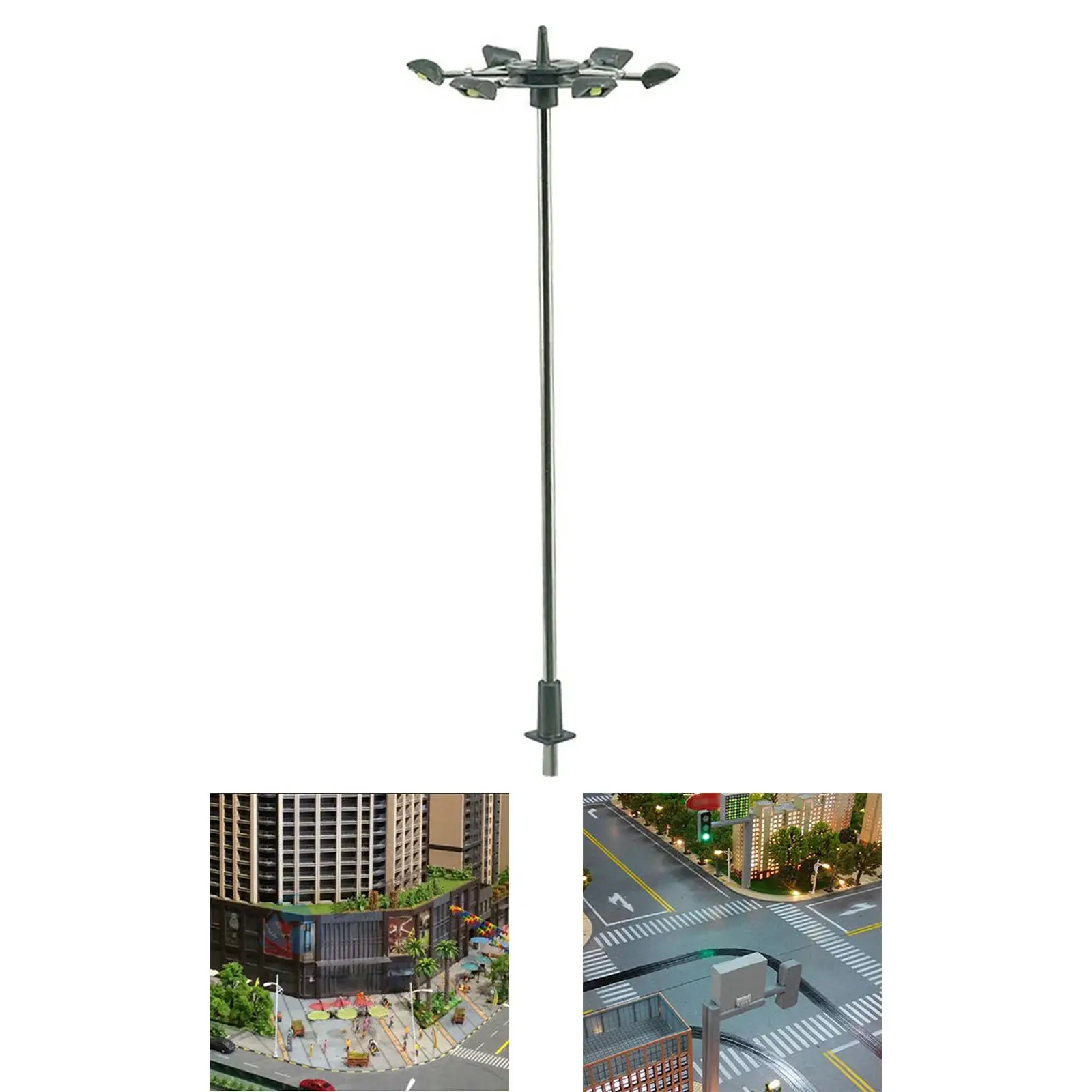 Railway Modelling Model Lamp Post with LED for 1/100 Diorama Scenic Stadium Light