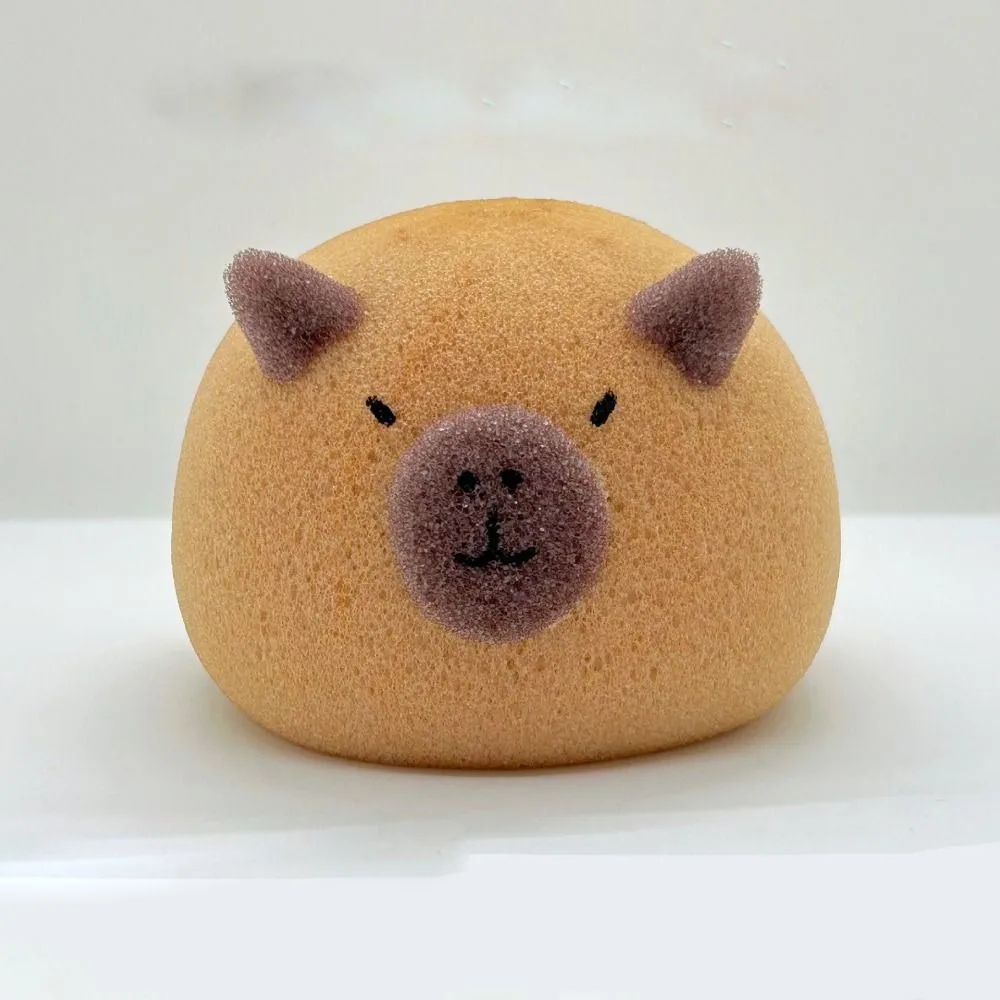 ลูกบอลโฟมตาข่ายสำหรับอาบน้ำลายการ์ตูน capybara ดูดซับน้ำที่ขัดผิวชุดอาบน้ำทำความสะอาดผิว