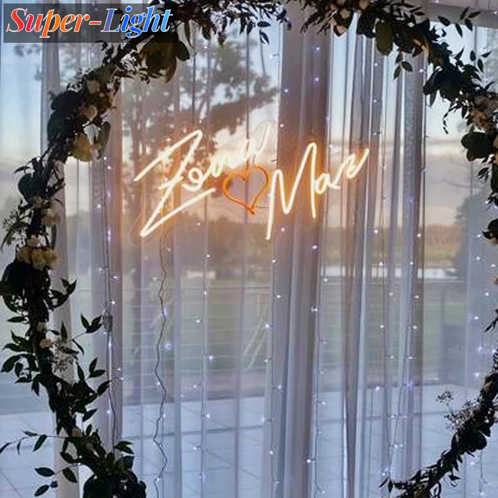 Letrero de luz LED de neón para boda, decoración personalizada para el hogar, nombre de boda, regalos de cumpleaños