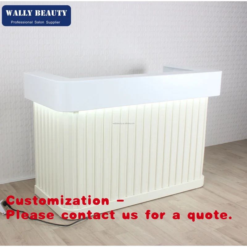 

Customize.Modern Curved Reception Desk Salon Hairdressing Front Counter