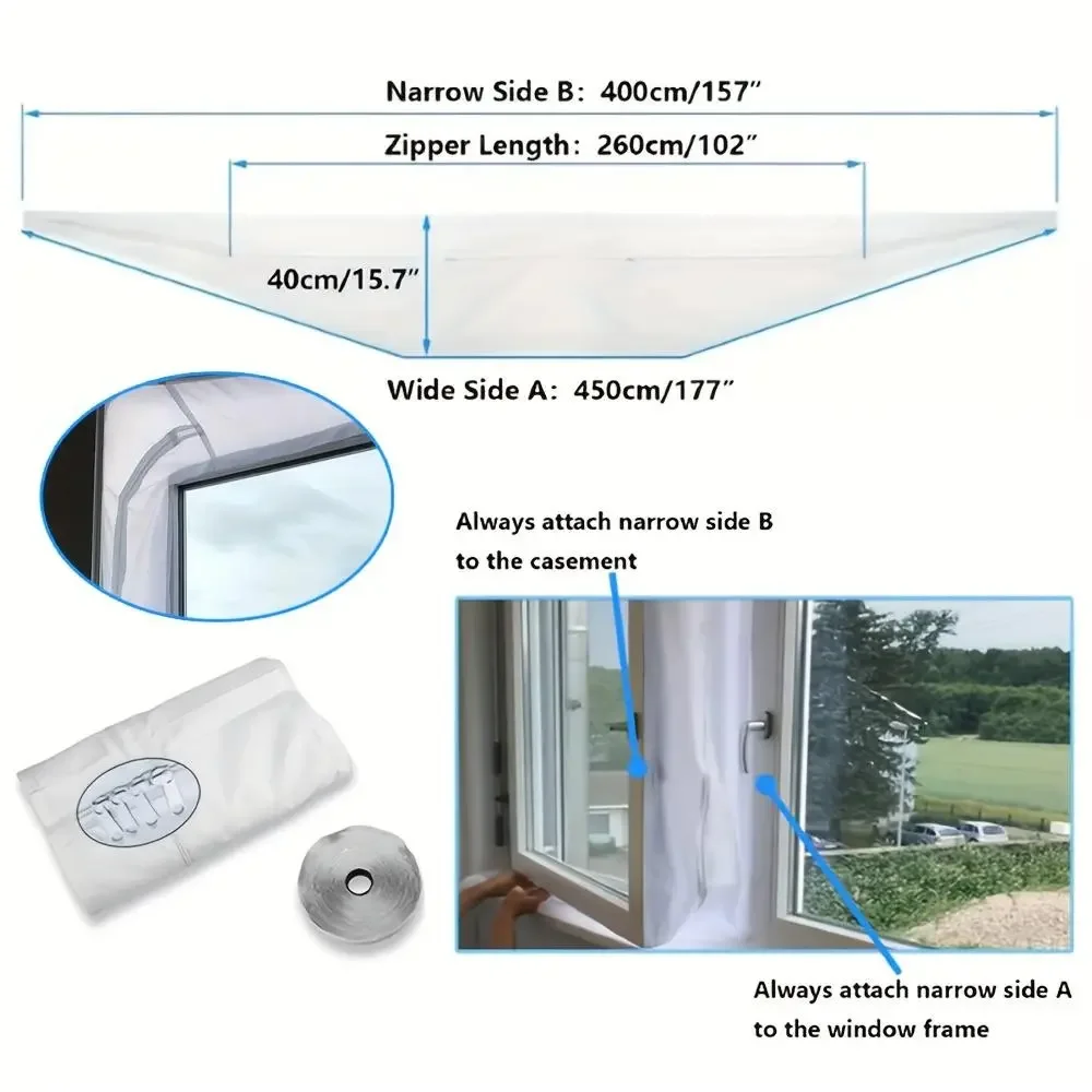 Soft sealing cloth for household sliding windows, double-hole mobile air conditioner wind barrier to stop cold air leakage