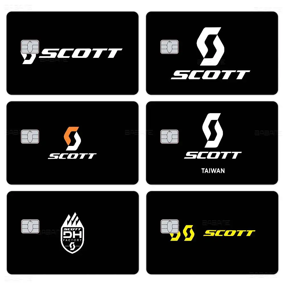 S-ScottS Bike Logo Fashion Matte Gold Silver Black Matte Film Skin Sticker Tape for Bank Credit Debit Card