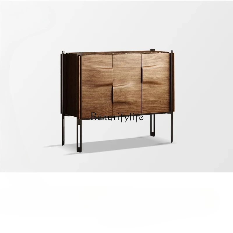 

Italian minimalist solid wood shoe cabinet modern simple light luxury high-end storage cabinet