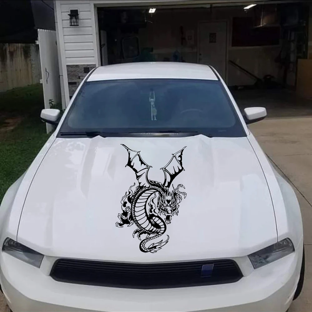 Large Dragon Fantasy Car Sticker Mystical Creature Wings Serpent Beast Truck Decal for Hood Bonnet Window Vinyl Decor