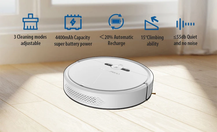 Geerlepol 3 In 1 Wifi Connected Mini Smart Robot Vacuum Cleaner Support OEM/ODM