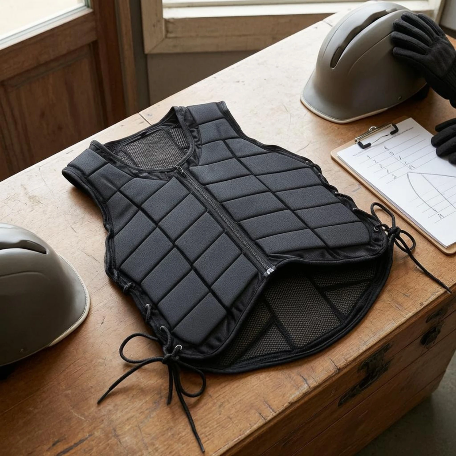 gilet-d'equitation-reglable-gilet-de-securite-equestre-protection-corporelle-equestre-equipement-de-protection-zippe-noir