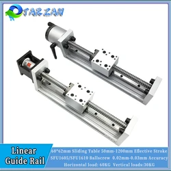 Linear Guide Electric Or Manual Sliding Table SFU1605/1610 BallScrew 50-1200mm Linear Actuator XYZ Axis Nema 23 /60mm Bracket