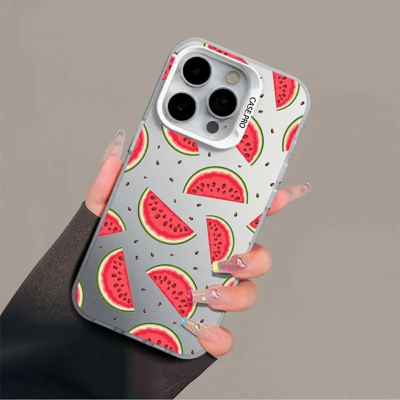 phone cases Multicolor for Apple iphone 14 pro max 13pro 15 11ProMax 13 15plus Soft fundas Cover Pretty Summer Fruits Watermelon