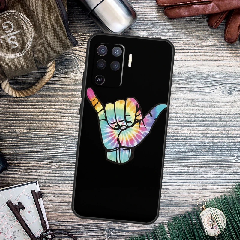 Surfer Surf Hang Loose Shaka Case For OPPO A98 A78 A79 A16 A76 A96 A5 A9 A53 A17 A77 A15 A52 A72 A74 A94 A54S A57S Cover