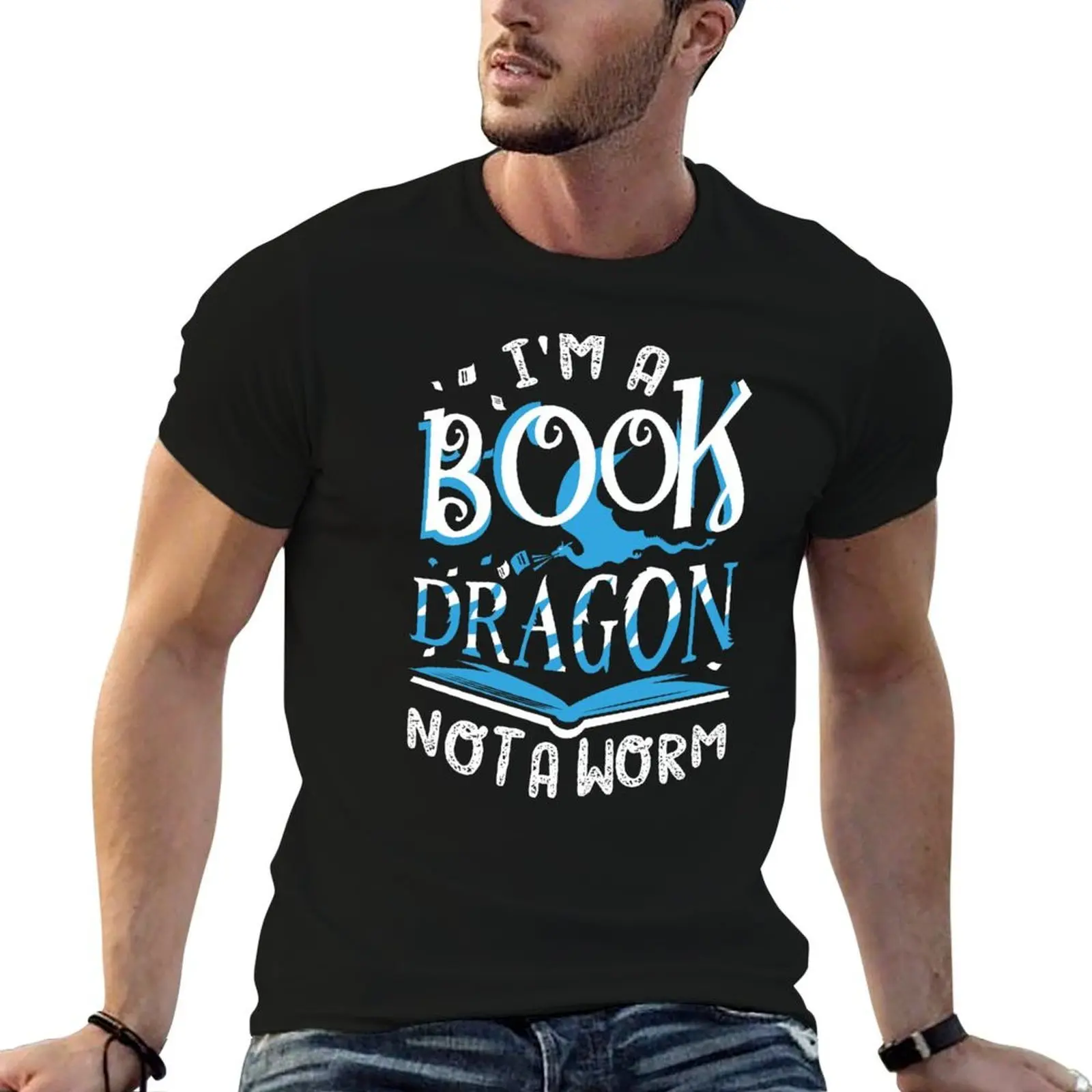 

Book Dragon T-Shirt man t shirts for men casual t shirts for man graphic funny cotton t shirts man 100% T-shirt