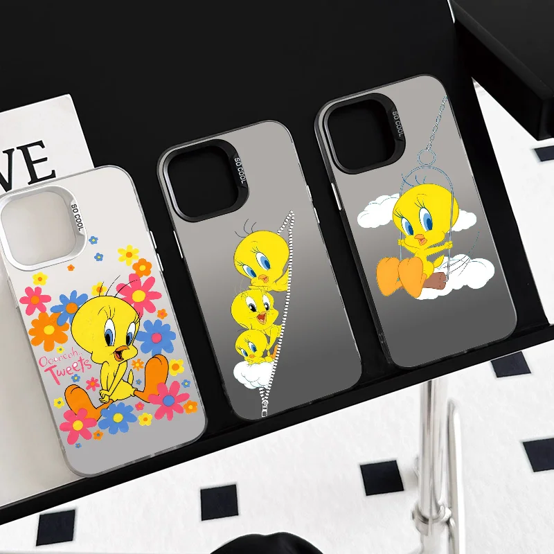 1 قطعة لطيف Tweetys الطيور الكرتون جراب هاتف جراب هاتف IMD اللون الفضة قذيفة آيفون 16 15 14 13 12 11 برو ماكس زائد #2