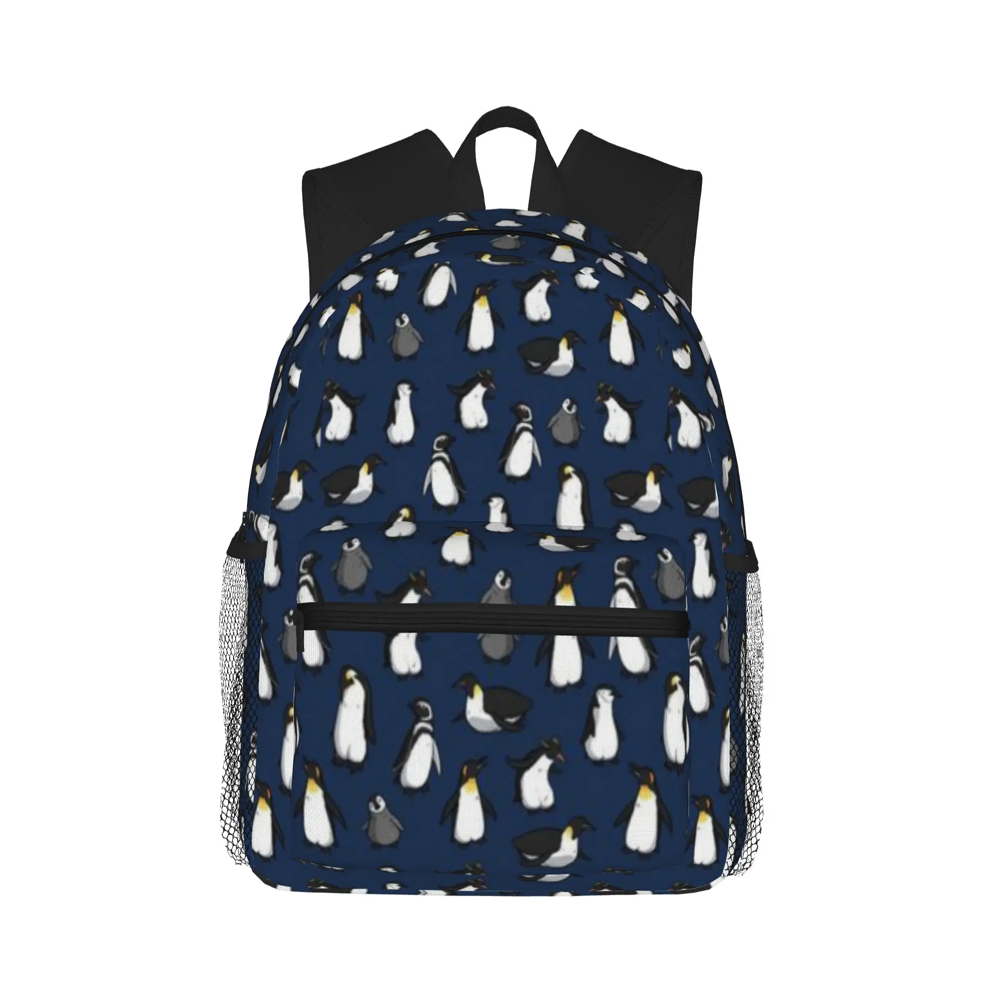 Cute Penguin Pattern (Dark Blue Variant)  Casual Backpack for Students and Adults Feminina backpack