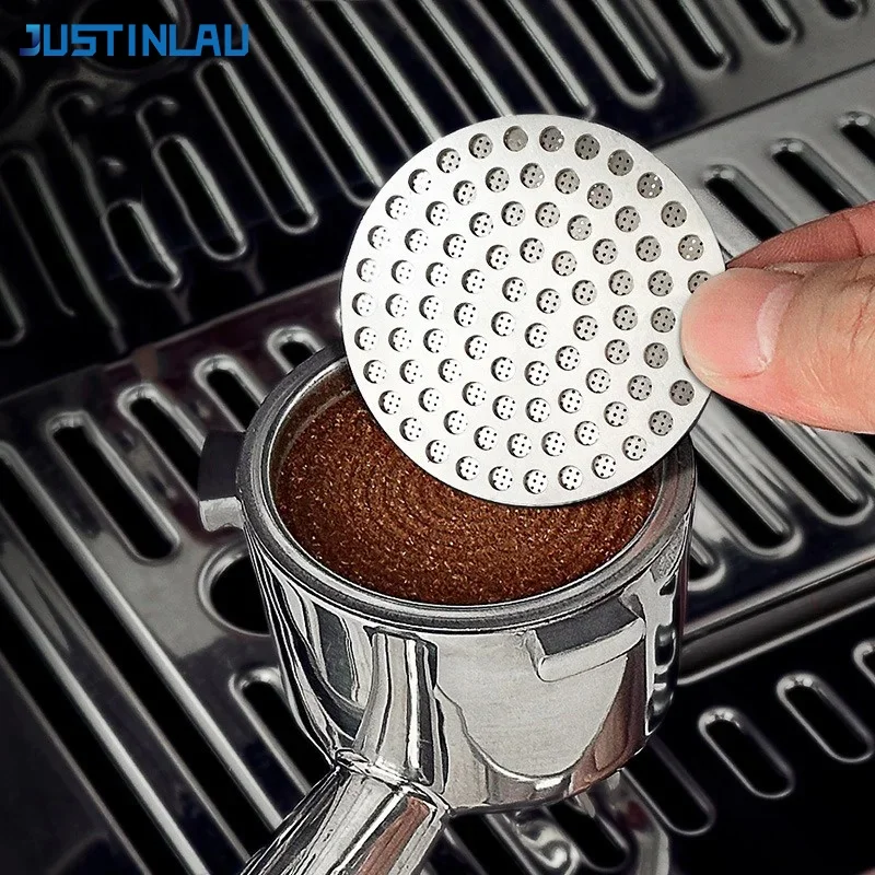 JUSTINLAU 51/53/58mm Reusable Coffee Puck Screen 304 Stainless steel Double Layer Coffee Filter Fine Mesh Espresso Accessory
