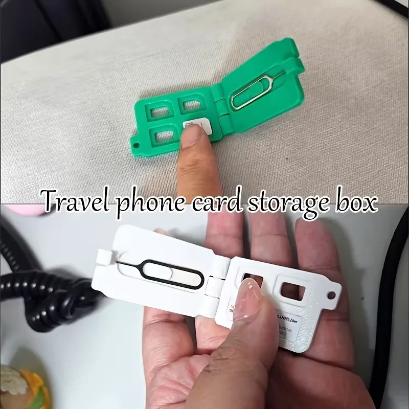 2Pc Travel SIM Card Eject Pin Storage Box Portable SIM Card Holder Outdoor Gear Small Accessories Organizer Case