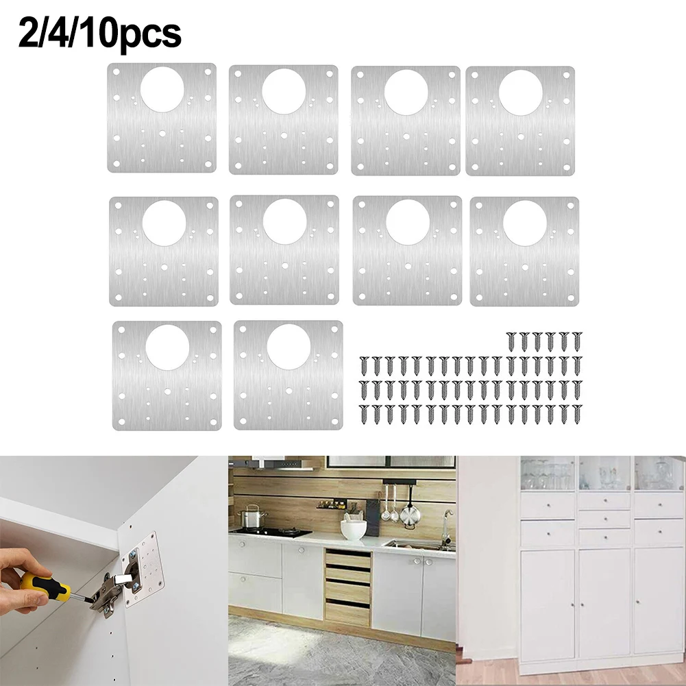 2/4/10 Pcs Door Hinge Stainless Steel Door Hinges Cabinet Hinge Repair Plate Kit Doors Wooden Box Home Furniture Hardware