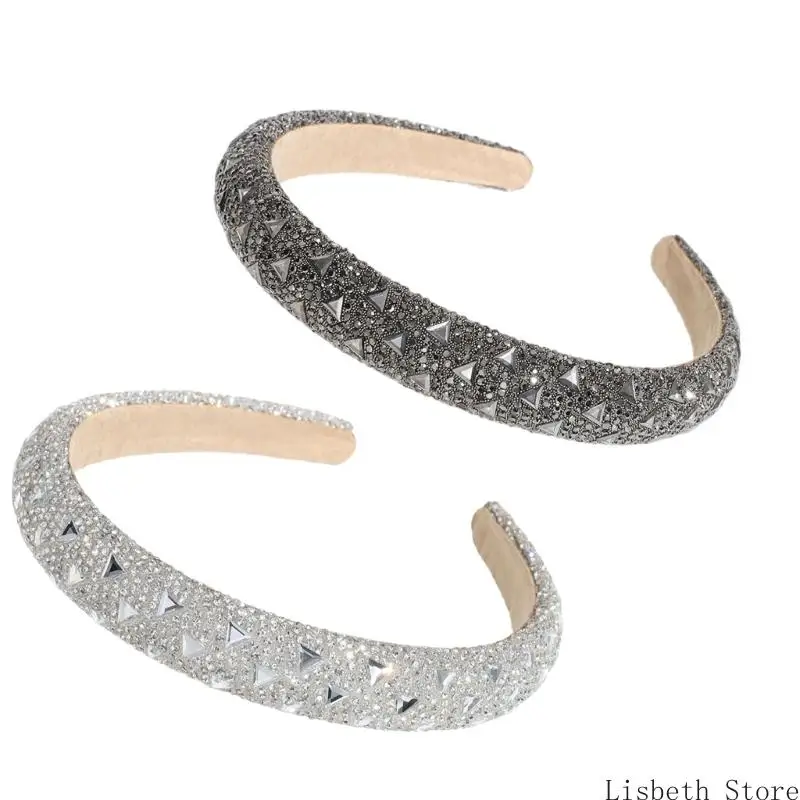 

124A Glittering Rhinestones Hairband Premium Elastic Band Headbands Hair Decors For Women Evening Event Prom Gatherings