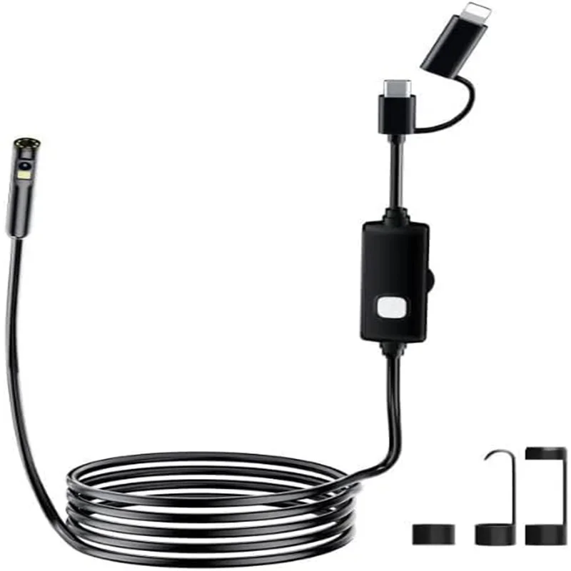 Endoscope for Smartphone, 1920P HD Dual Lens Endoscopic Camera with 8+1 LED, IP67 Waterproof Camera Probe,Tube Inspection Camera