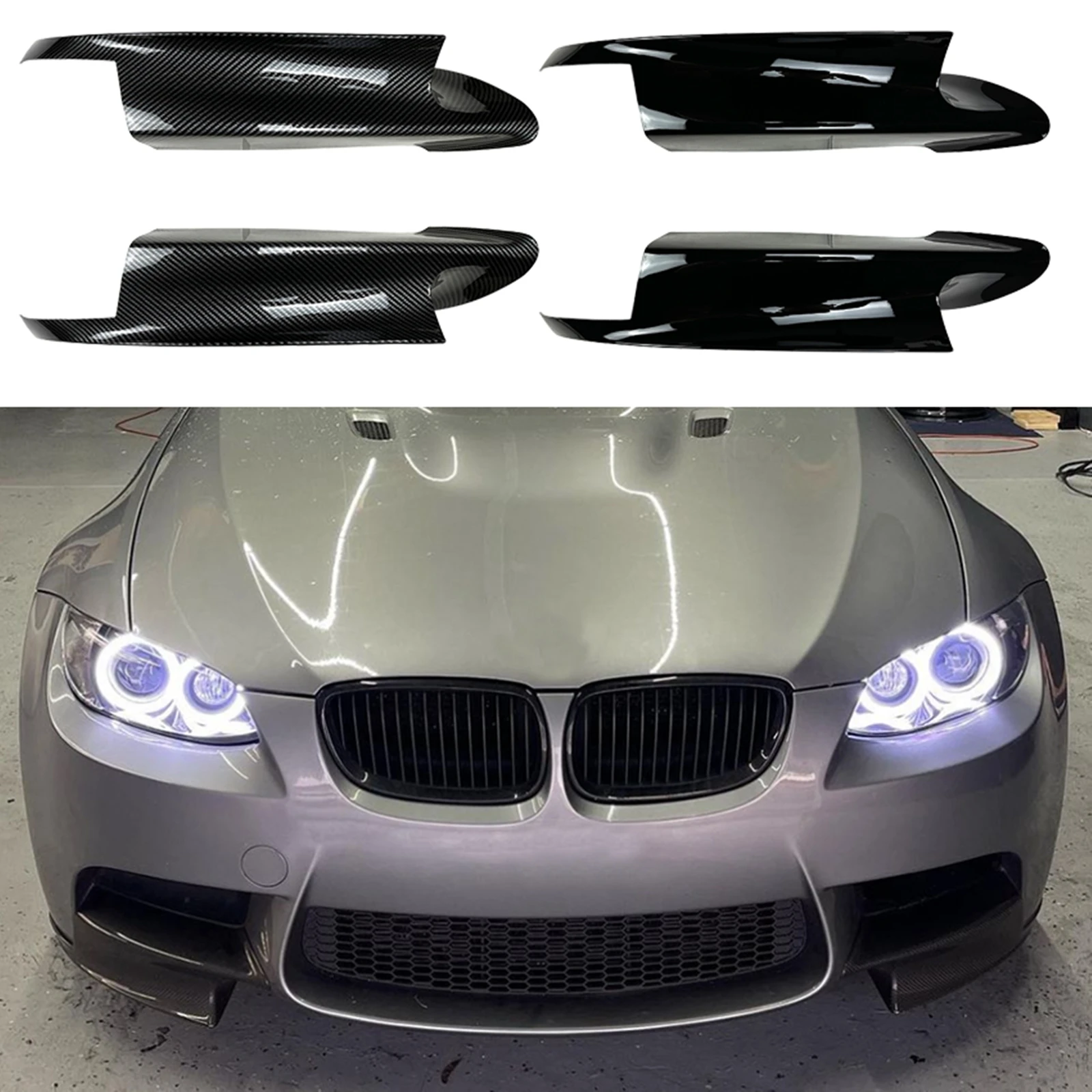 

For BMW E90 E91 E92 E93 M3 2007-2013 Front Bumper Side Spoiler Corner Cover Fog Light Intake Hood Frame Lower Splitter Plate Lip