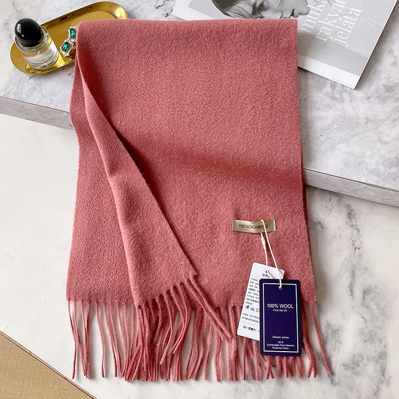 100 % Kaschmir Winter Design Pashmina Wollschal für Frauen Warme dicke Tücher und Wraps Weiblicher Bufanda Echarpe Quastenschalldämpfer – Detail 12