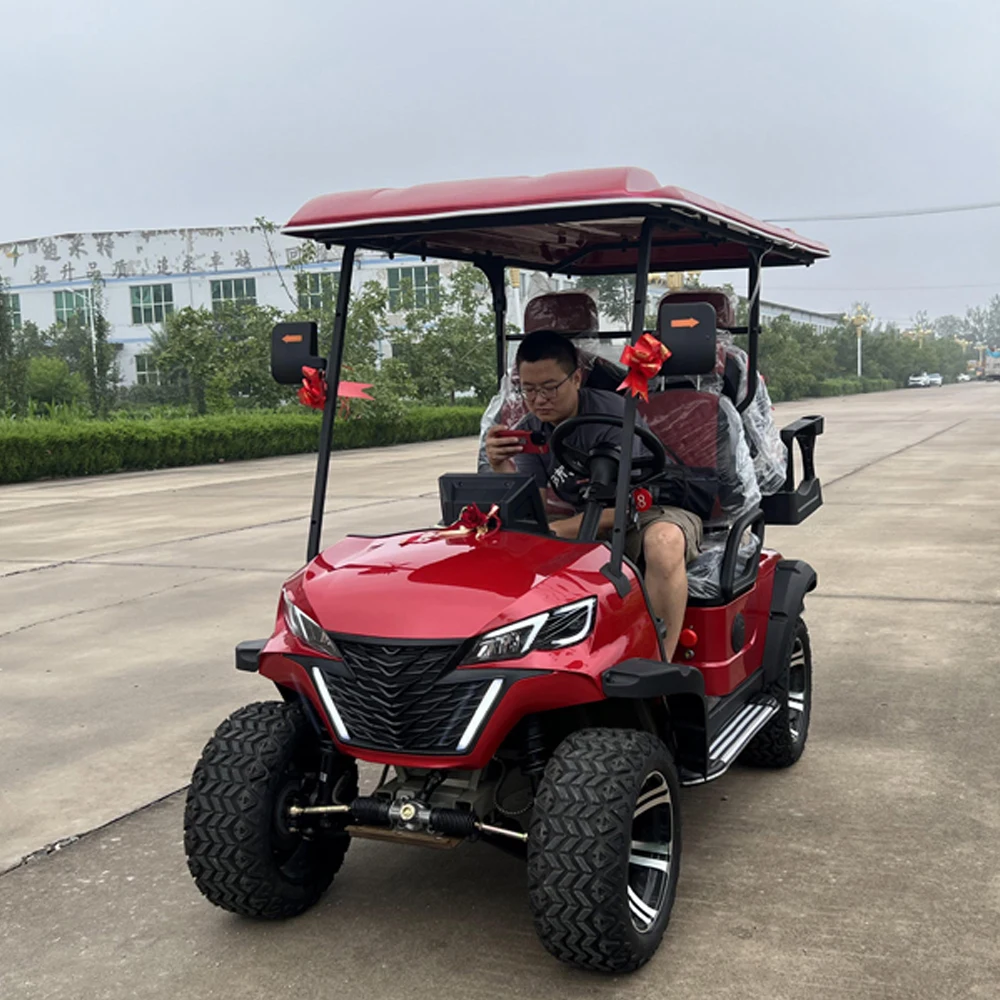 Comfortable Driving Golf Carts Electric Golf Cart 4 Seater Factory 2+2 Seat Sightseeing Bus Club Cart Electric Golf Buggy