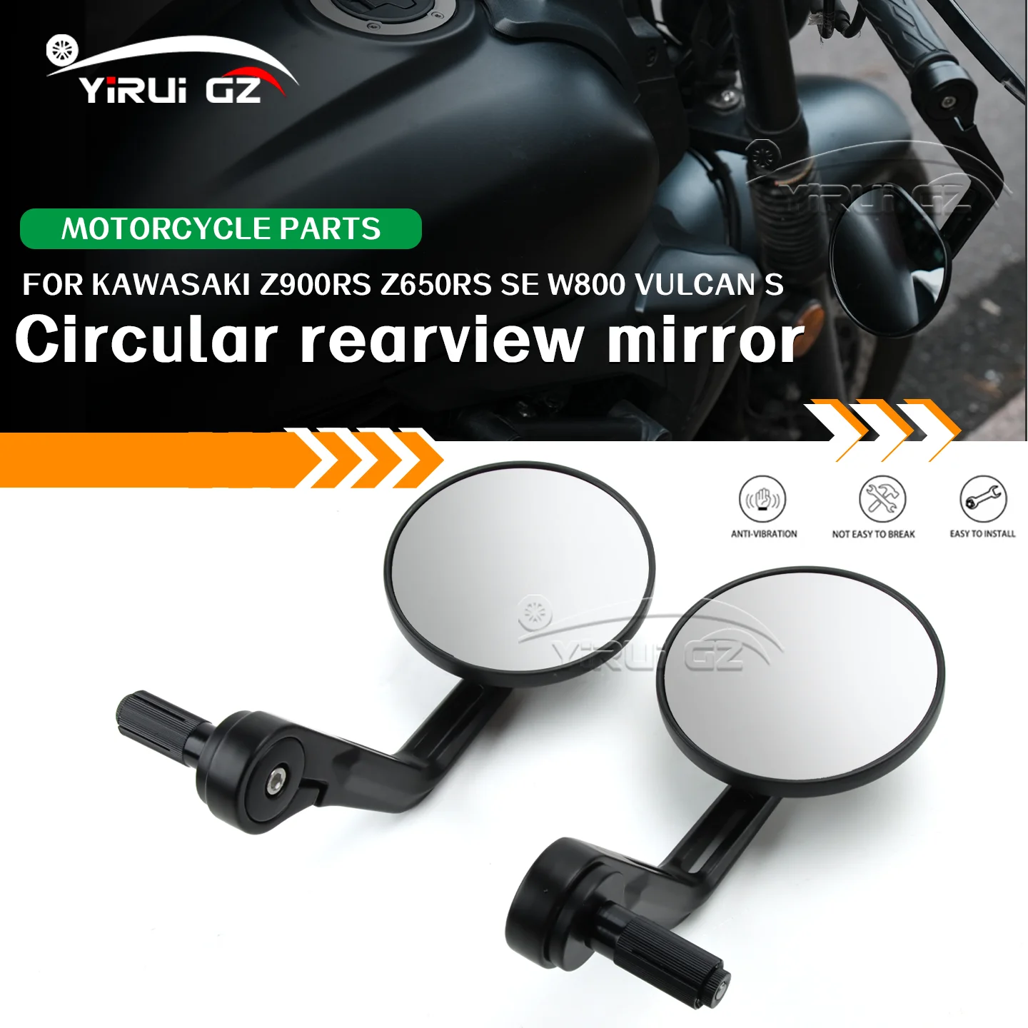 Motorcycle Rearview Handlebar Rearview Mirrors FOR Kawasaki Z900RS Z650RS Z900RS SE W800 Vulcan S Retro Handlebars Side Mirrors
