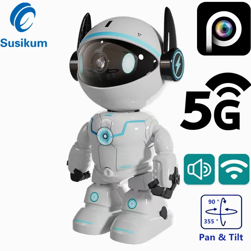 5MP 5G WiFi Robot PTZ IP Camera Baby Monitor Pa6lite APP Remote Control Smart Home Video Surveillance CCTV Wireless Camera