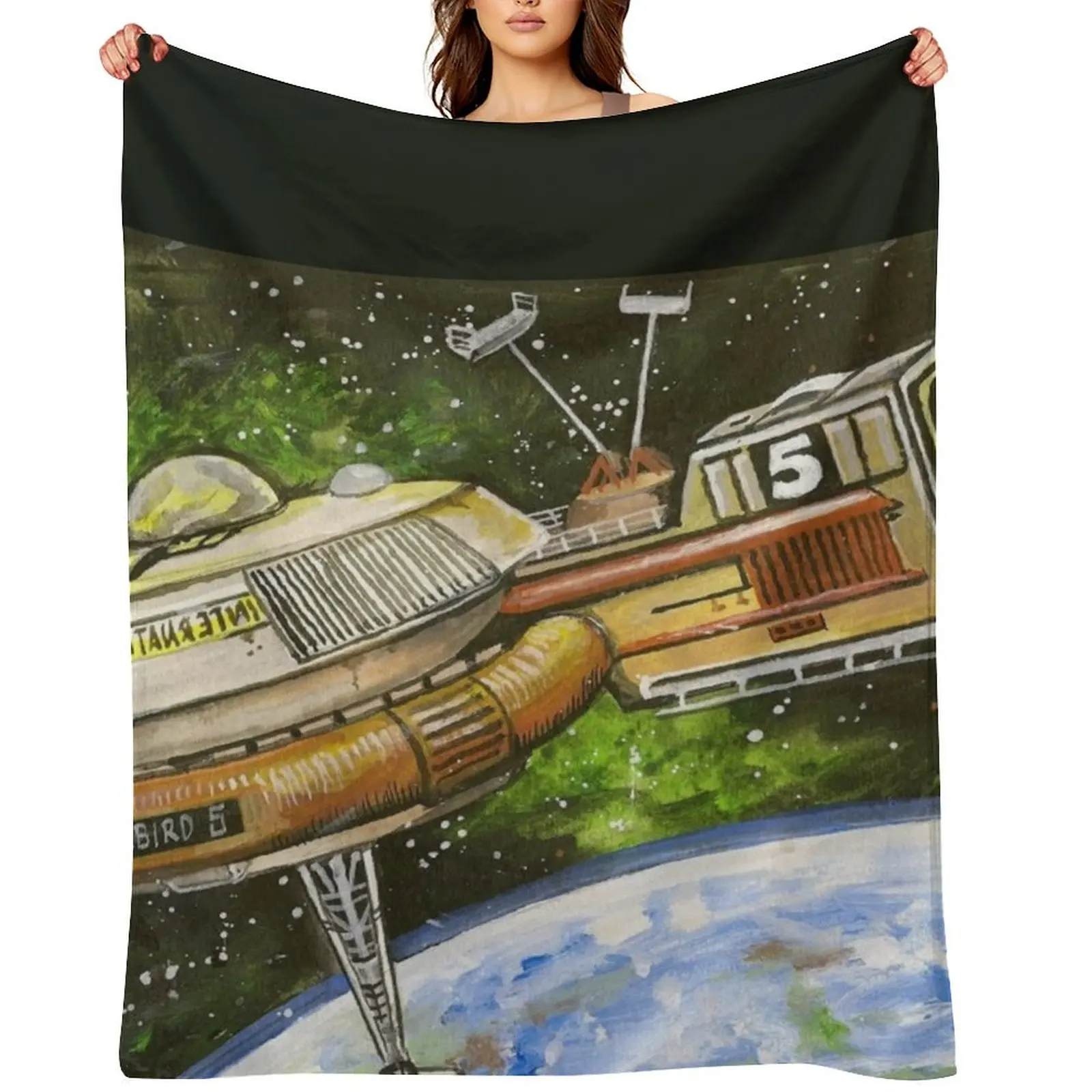 

Thunderbird 5 from Thunderbirds Throw Blanket Thins Luxury Designer Soft Plush Plaid Flannel Blankets