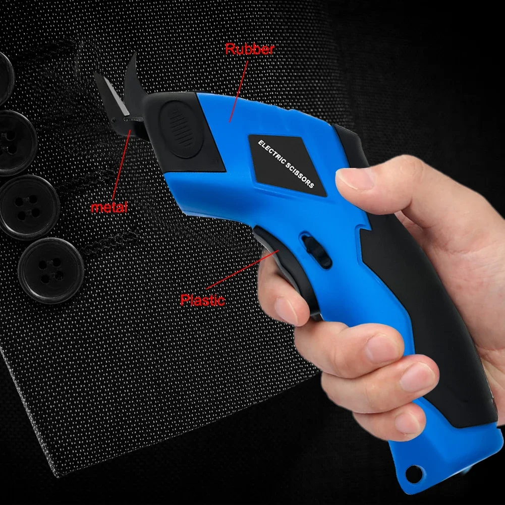 Portable Electric Scissors Handheld Cloth Fabric Leather Cutting Machine Rechargeable Sewing Cutting Knife Household Power Tool