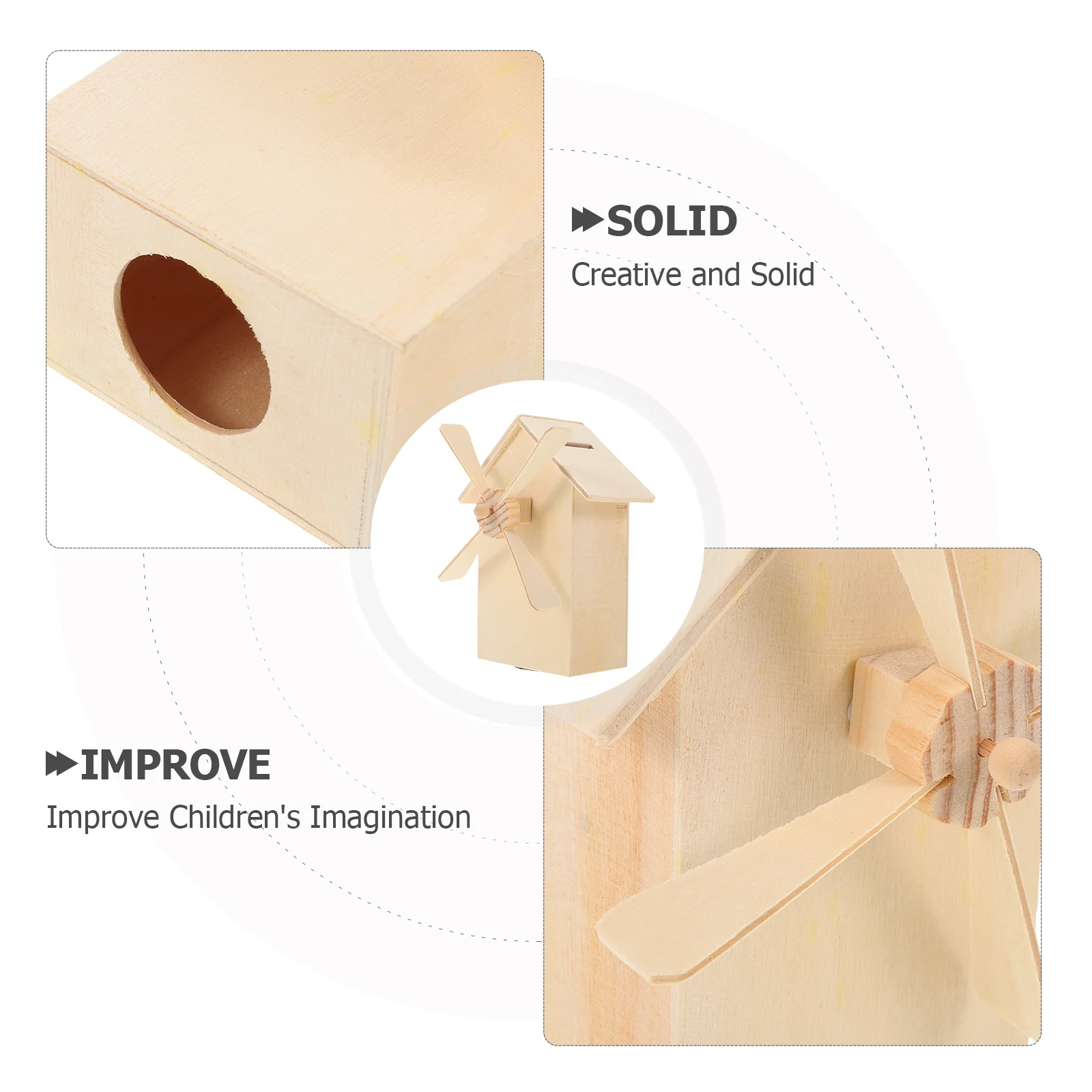 5 pièces bricolage inachevé moulin à vent en bois tirelire maison tirelire peindre votre propre banque d'épargne tirelire en bois banques d'épargne en bois