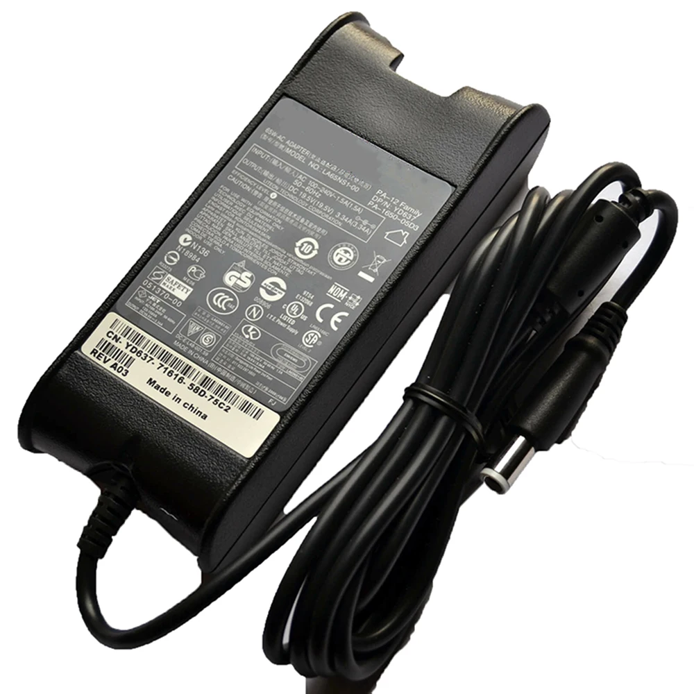 Nouvel adaptateur d'ordinateur portable d'origine 65W 19.5V 3.34A 7.4*5.0mm pour Dell ADP-65JB B DA65NS0-00 FA65NS0-00 HA65NS2-00 LA65NS1-00