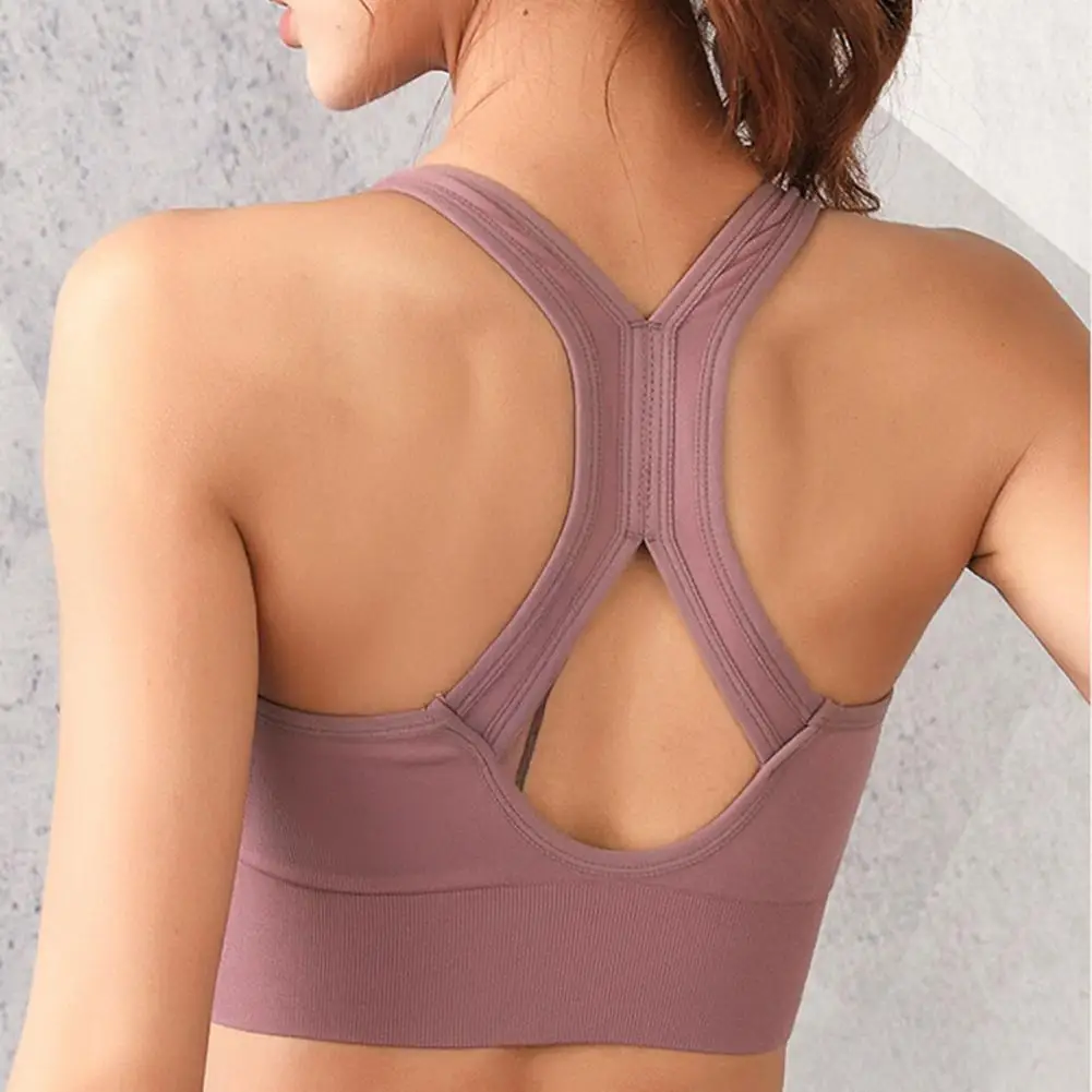 Zip Front Sports Bra Wireless Padded Post-Surgery Bralettes No Underwire Racerback Active Yoga Bra