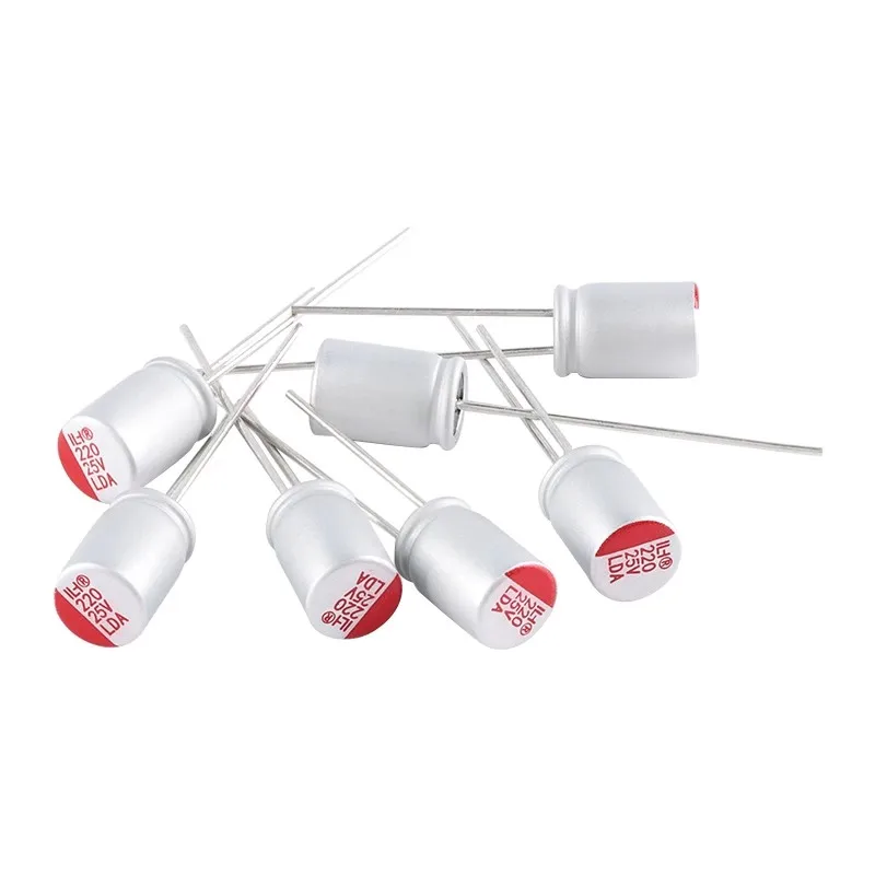 Direct insertion solid-state aluminum electrolytic capacitor 220uF ± 20% 25V plug-in, 6.3 * 9mm