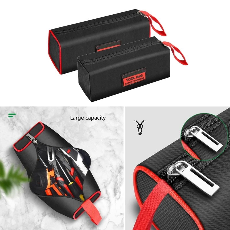 

Spacious Tool Storage Pouch Bag Waterproof, for Electricians Plumbers Workshop Organization Home & Auto Maintenance 2pcs M4YD
