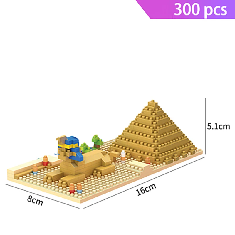 Mini Architecture Blocks Pyramid Model Building Kits Leaning Pisa Eiffel Tower Big Ben Micro Bricks Expert Sets Rome Colosseo