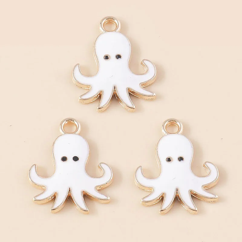 Leslie 10 Stück Cartoon Octopus Charms für Ohrringe Armband Halskette Tintenfisch Anhänger DIY handgemachte Schmuckherstellung Zubehör – Detail 5