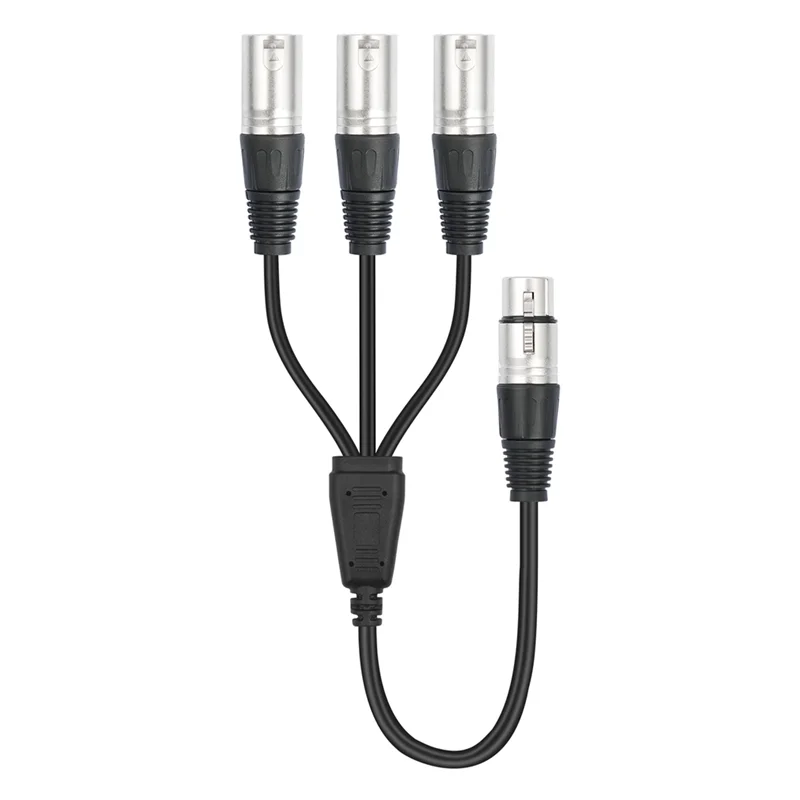 ABSQ-3Pin XLR أنثى إلى 3 ذكر Y الفاصل - كابل مقسم XLR ثلاثي الاتجاه لميكروفون الخلاط