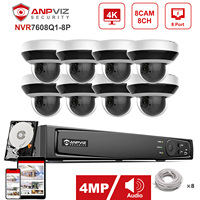 Anpviz 8CH 4K NVR 4MP 4X PTZ Camera IP Security System POE IP Camera Outdoor CCTV Video Security IP66 Guarding Vision 30m P2P