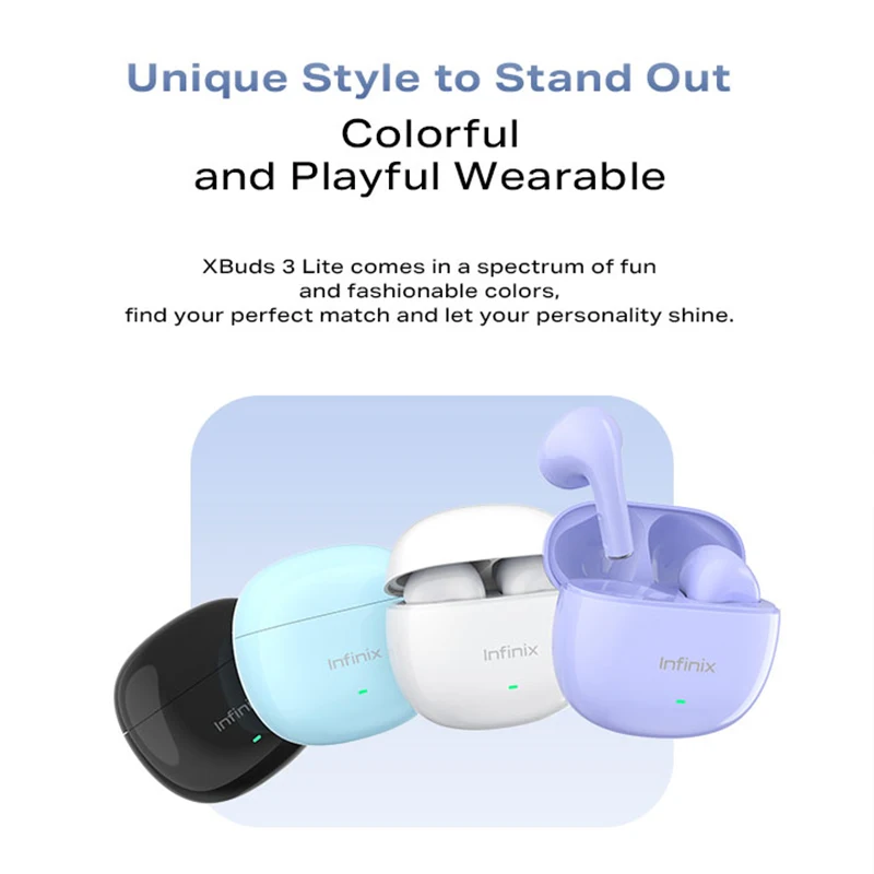 Infinix XBuds 3 Lite XE33 EU Wireless Earphones Black Bluetooth