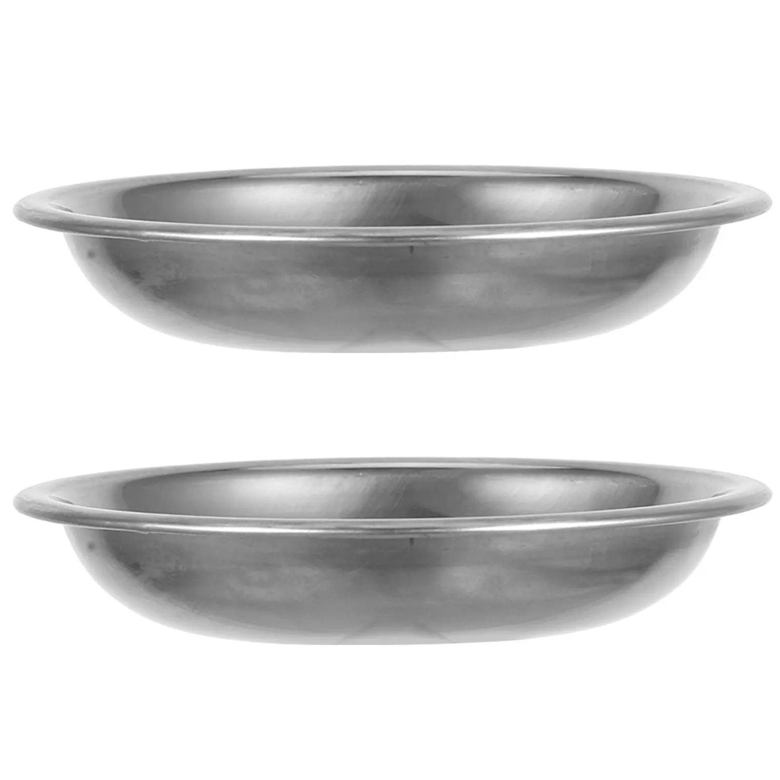 2 Pcs Stainless Steel Weighing Pan Kitchen Scale Dish Metal Tray Digital Weighting