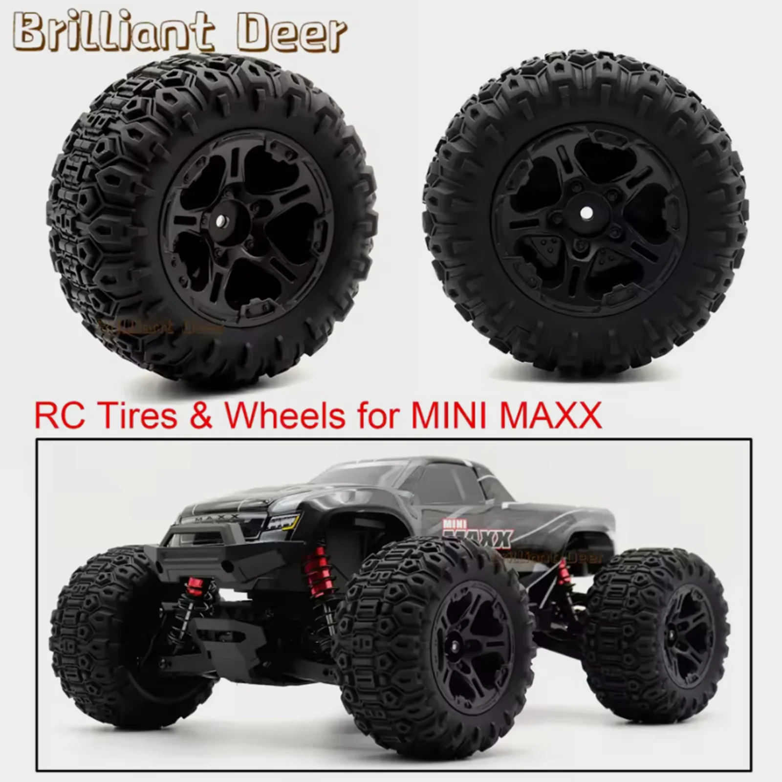 4PCS RC Car Rubber Wheels 12mm Hex Hub Replacement Tires for WLTOYS 144001 MJX Hyper Go 14210 HOSPEED HS14411 Off-Road Parts