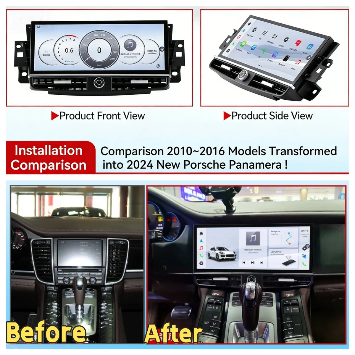 H Upgraded Interactive 12.3” Screen Intelligent System Navigation GPS Car For Porsche Panamera 2010-2016 Multimedia Player
