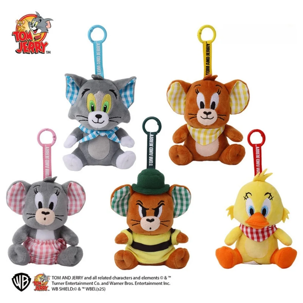Muñecos de peluche de Tom y Jerry auténticos, llaveros rellenos de algodón PP, juguetes con bonitos dibujos, Nibbles, mochila para mujer, adorno, regalos de cumpleaños