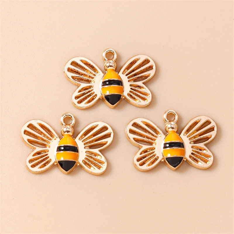 20 Stück Cartoon-Mix-Tier-Honigbienen-Anhänger, Emaille-Bienen-Anhänger für Schmuckherstellung, Ohrringe, Halsketten, DIY-Bastelzubehör – Detail 18