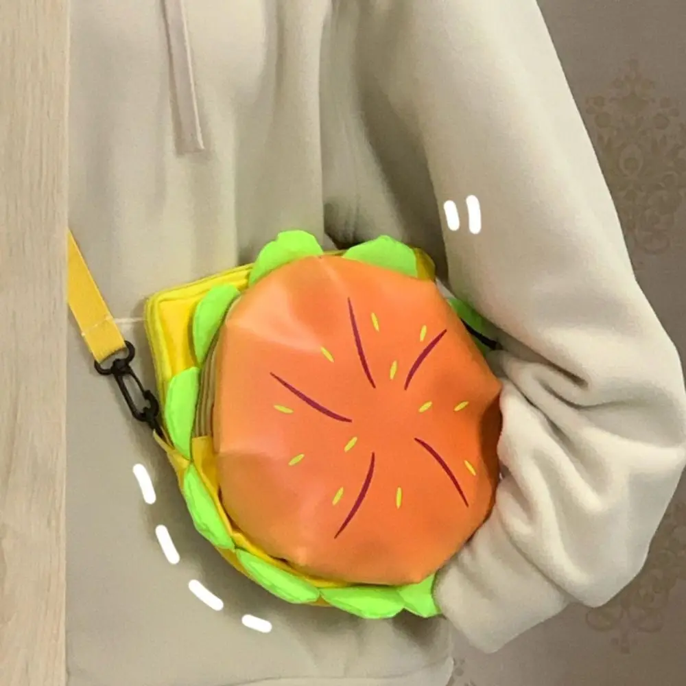 Grote Capaciteit Hamburger Pu Rugzak Koreaanse Stijl Schoudertas Crossbody Tas Cartoon Schooltas Grappige Schoudertas Reizen