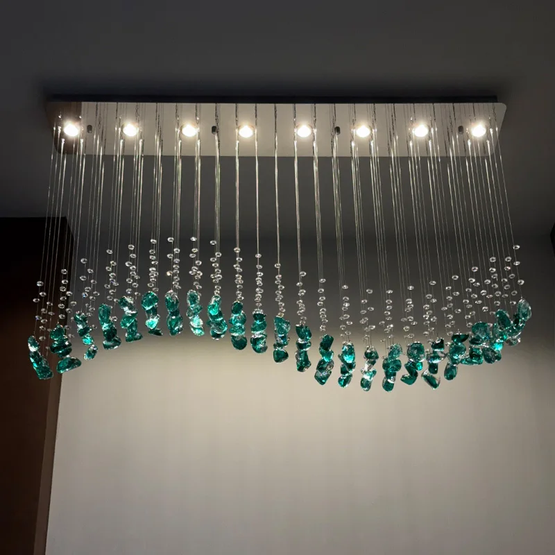 Crystal Chandelier For Restaurant Creative Modern And Luxurious Dining Room Pendant Light Long Bar Counter Dining Pendant Light