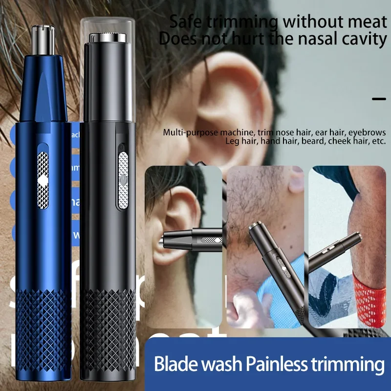 Ear Nose Hair Trimmer for Men Rechargeable 360 Rotating Dual-Blade Electric Shaver Eyebrows Nose Hair Trimmer Painless Safe