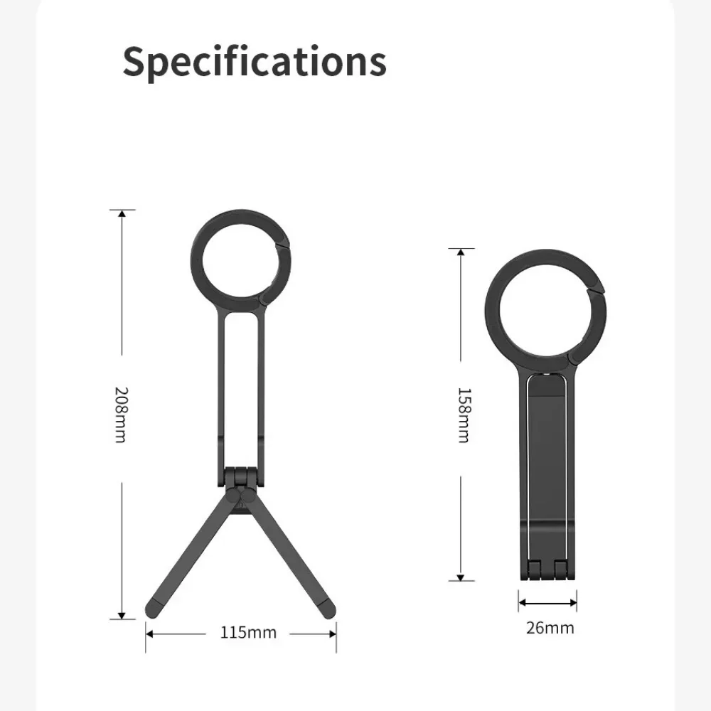 Soporte magnético portátil para teléfono, mosquetón creativo ajustable, trípode plegable para teléfono perezoso de escritorio para todos los teléfonos inteligentes