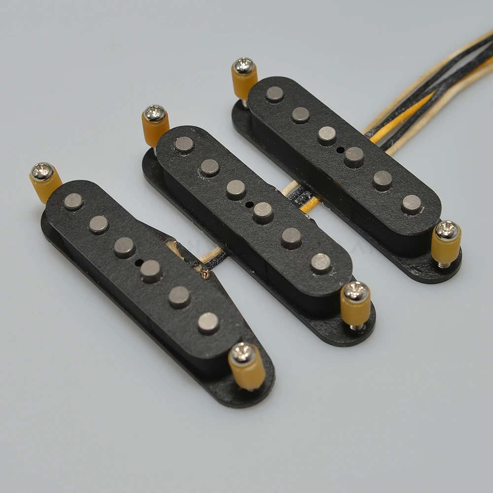 Alnico 3 SSS Surfari Handwound Guitar Pickups Vintage 1954 Single Coil for ST style Guitars N/M/B For ST Guitar Yellow Cover